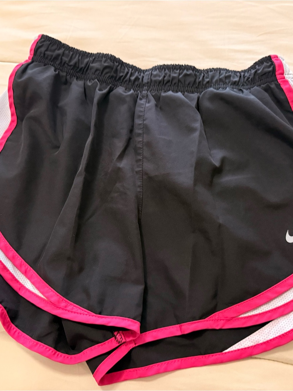 Nike Dri-FIT Tempo Running Shorts Black Pink White - Size Medium